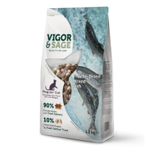 Vigor & Sage 4x Vigor & Sage Kattenvoer Droog Adult Freeze Dried Mixed Fish 1,2 kg