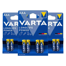 3X Varta Longlife Power Alkaline Batterijen AAA 4 stuks