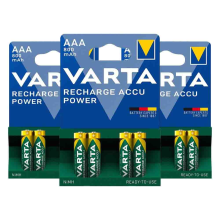 3X Varta Recharge Accu Power Oplaadbare Batterijen AAA 800mAh 4 stuks