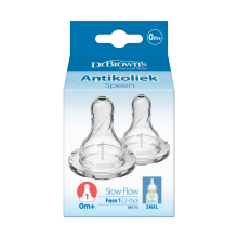 Dr Browns Dr. Browns Speen Fase 1 Smalle Halsfles Transparant 2 stuks