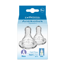 Dr Browns Dr. Browns Speen Fase 4 Smalle Halsfles Transparant 2 stuks