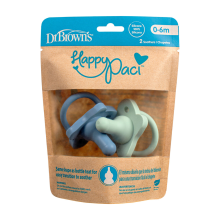 Dr Browns Dr. Browns Fopspeen Siliconen 0 6 mnd Blauw Groen 2 stuks
