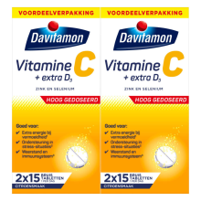 2X Davitamon Vitamine C + Extra D3 30 bruistabletten