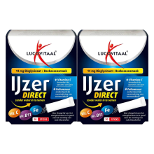2X Lucovitaal IJzer Bisglycinaat Direct Bosbessensmaak 20 sachets