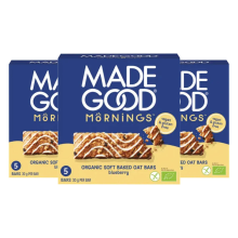 3X MadeGood Mornings Baked Oat Bars Blueberry 5 stuks