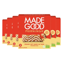 6X MadeGood Mornings Baked Oat Bars Cinnamon Bun 5 stuks
