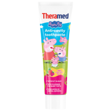 12X Theramed Tandpasta Junior 0 6 mnd Peppa Pig Rood Fruit 50 ml