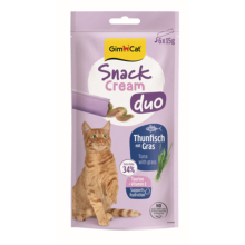 GimCat Kattensnack Cream Duo Tonijn & Gras 6 x 15 gr