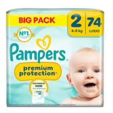 4X Pampers Premium Protection Luiers Maat 2 (4 8 kg) 74 stuks