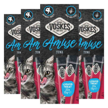 4X Voskes Kattensnack Liquid Treat Tonijn 20x15 gr