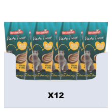12X Rosewood Kattensnack Pasta Creme Kip & Zalm 75 gr