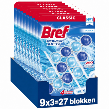 9X Bref Toiletblok Active Blue Ocean 3 stuks