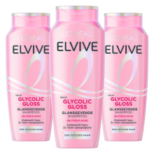 3X L'Oréal Elvive Glycolic Gloss Shampoo 250 ml
