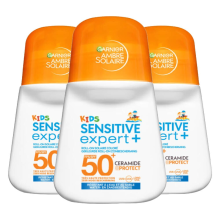 3X Garnier Ambre Solaire Sensitive Expert+ Roll on Kids SPF 50+ 50 ml