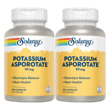 2X Solaray Kalium Asporotat 99 mg(Potassium) 100 capsules