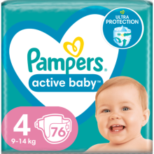 2X Pampers Active Baby Luiers Maat 4 (9 14kg) 76 stuks