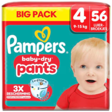 4X Pampers Baby Dry Luierbroekjes Maat 4 (9 15kg) 56 stuks