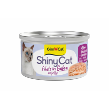 GimCat Kattenvoer Nat ShinyCat Filets in Jelly Tonijn & Garnalen 70 gr