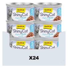 24X GimCat Kattenvoer Nat ShinyCat Filets in Bouillon Tonijn & Anjovis 70 gr