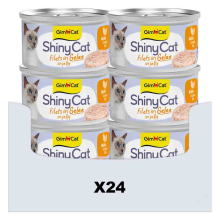 24X GimCat Kattenvoer Nat ShinyCat Filets in Jelly Kip 70 gr