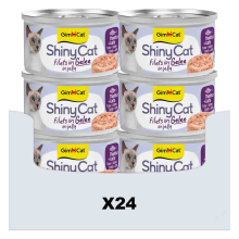 24X GimCat Kattenvoer Nat ShinyCat Filets in Jelly Tonijn & Zalm 70 gr