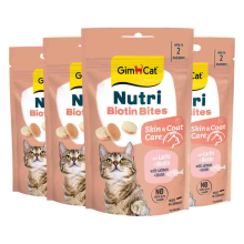 4X GimCat Kattensnack Nutri Biotin Bites 40 gr
