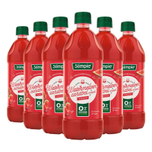 Slimpie Siroop Watermeloen Aardbei 6 x 650 ml