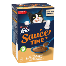 Felix Kattensnack Sauce Time Kip & Kalkoen 6x40 gr