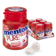 Mentos Gum Pure Fresh Strawberry Suikervrij 6 x 30 stuks