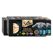 3X Sheba Kattenvoer Nat Filets Kip & Zalm in Saus Multipack 6x60 gr