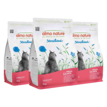3X Almo Nature Kattenvoer Droog Sterilised Zalm 2 kg