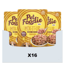 16X PetFoodie Hondenvoer Nat Mix It Up Kip 60 gr