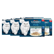 4X Gourmet Kattenvoer Nat Perle Ocean Flakes in Saus 12x85 gr