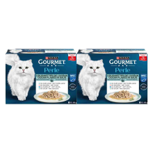 2X Gourmet Kattenvoer Nat Perle Ocean Flakes in Saus 12x85 gr