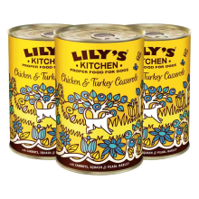 3X Lily's Kitchen Hondenvoer Nat Casserole Kip & Kalkoen 400 gr