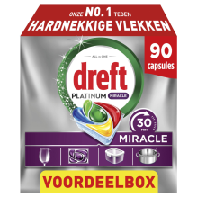 Dreft Vaatwastabletten Platinum All In One Miracle 90 stuks