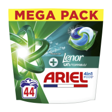 2+2 Gratis: Ariel 4in1 Wasmiddel Pods Lenor Unstoppables 44 stuks