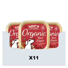 11X Lily's Kitchen Hondenvoer Nat Organic Supper Rund 150 gr