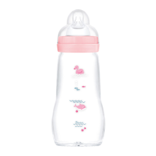 MAM Feel Good Glass Babyfles Roze 0+ mnd 260 ml