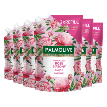 6X Palmolive Handzeep Navulling Doypack Sensorial Escape Moroccan Rose Peony 500 ml