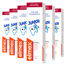 6X Elmex Tandpasta Junior (6 12 Jaar) Colour Changing 75 ml