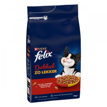 4X Felix Kattenvoer Droog Dubbel Zo Lekker Adult Rund & Kip 4 kg