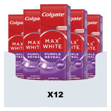 12X Colgate Tandpasta Max White Purple Reveal 75 ml