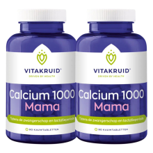 2X Vitakruid Calcium 1000 Mama 90 kauwtabletten