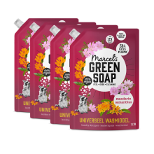 4X Marcel's Green Soap Wasmiddel Mandarin & Osmanthus Navulling 1000 ml