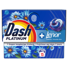 3+2 Gratis: Dash Wasmiddelcapsules 4in1 Platinum Pods Zeebries 15 stuks