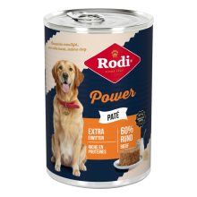 6X Rodi Hondenvoer Nat Paté Power Rundvlees 400 gr
