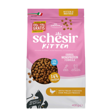 8X Schesir Monoproteïne Promo Kattenvoer Kitten Droog Kip 400 gr