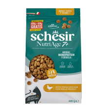 Schesir Monoproteïne Promo Kattenvoer Droog Nutriage 7+ Kip 400 gr