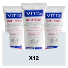 12X Vitis Tandpasta Anti Stain 50 ml